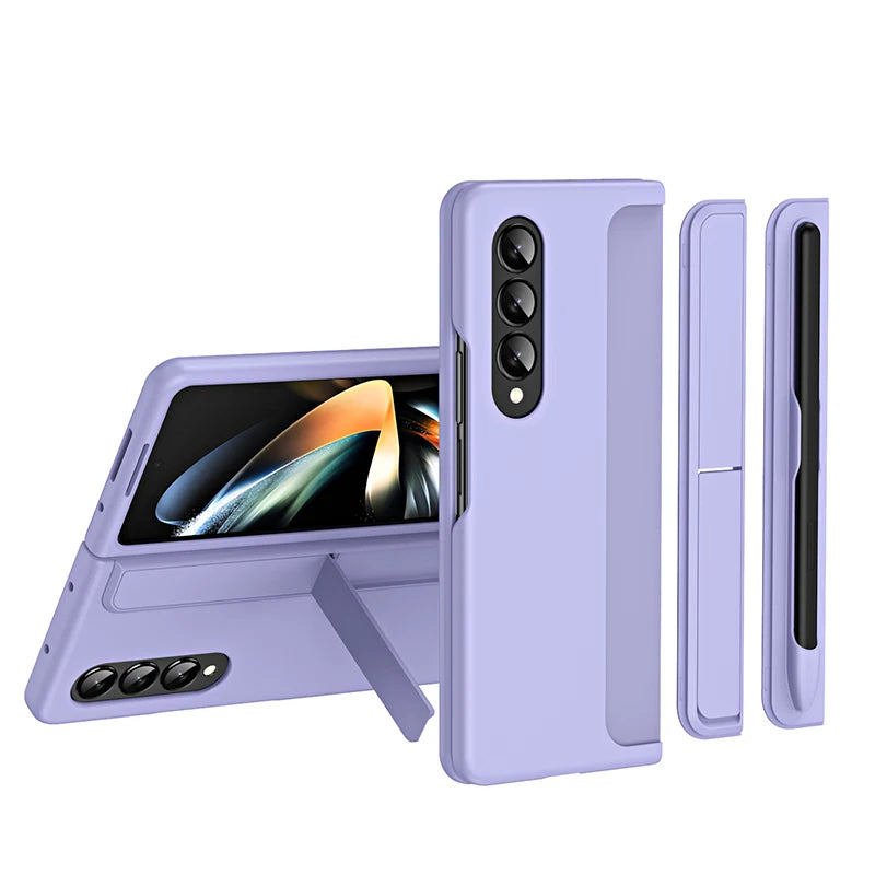 For Samsung Galaxy Z Fold6 Case With S Pen Stand Cover PC Full Protective Bracket Case With Touch Pen For Galaxy Z Fold 6 5 4 3