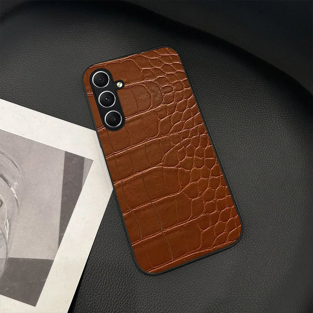 Crocodile Leather Phone Case  for Samsung Galaxy A55 A35 A25 A15 A05 A05S A14 A34 A54 5G A12 A52 A52S A51 A71 Phone Cover