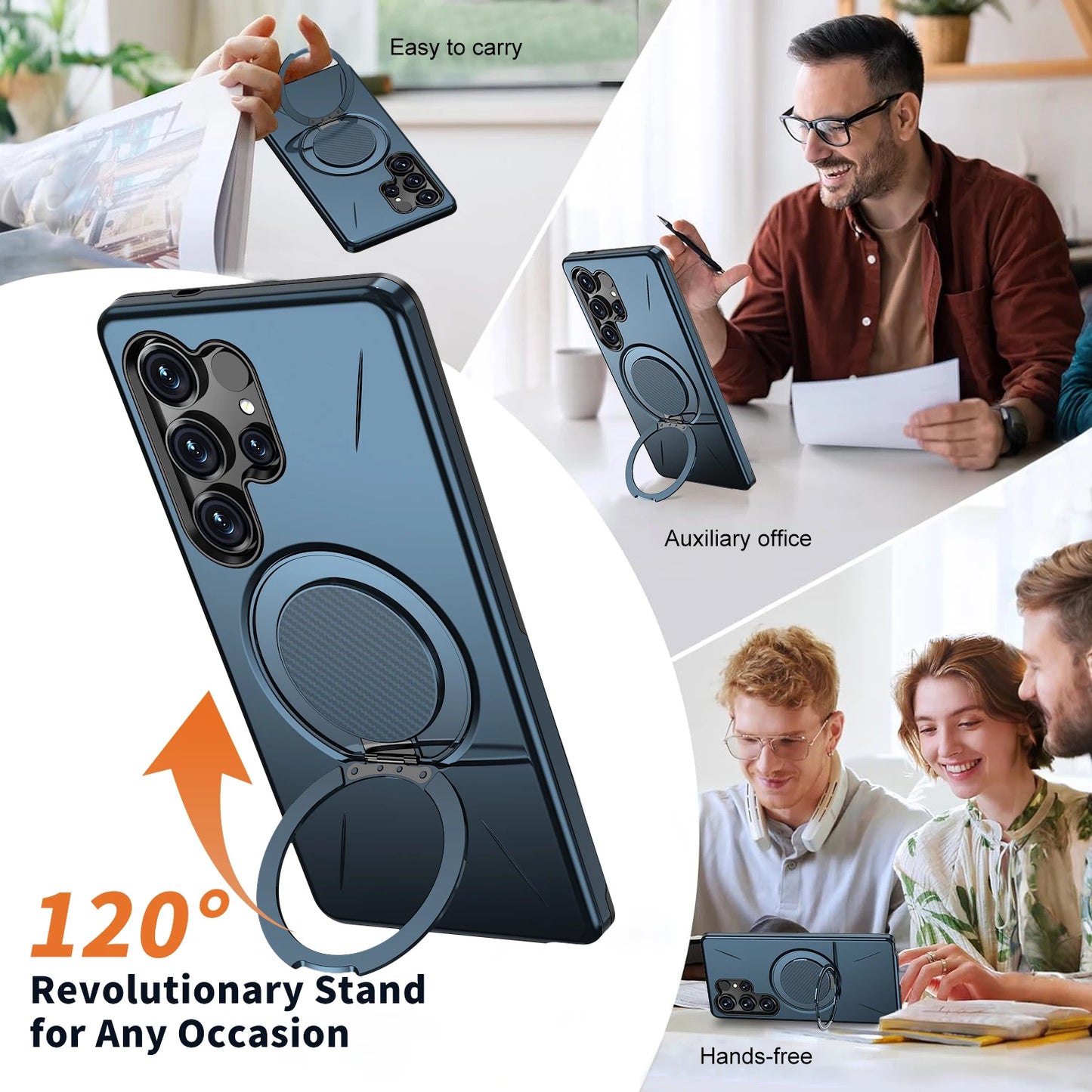 360° Folding Stand Magnetic Magsafe Case For Samsung Galaxy S25 FE S24 S23 S26 Ultra Plus A56 A36 A26 A17 A07 A55 A35 A25 A15