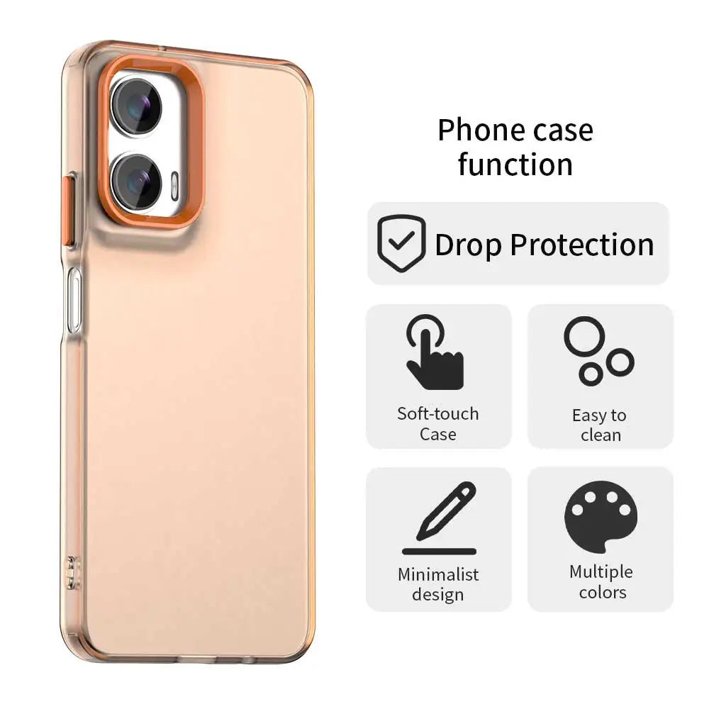 For Motorola Moto G35 5G Case Matte Candy Translucent Case For Moto G35 G 35 MotoG35 Camera Lens Protection Cover