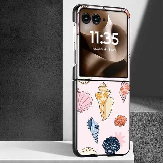 Phone Cover Phone Case for Motorola Razr 70 Razr Fold 50 60 Ultra 50/60 70 Plus Seashell Conch Art