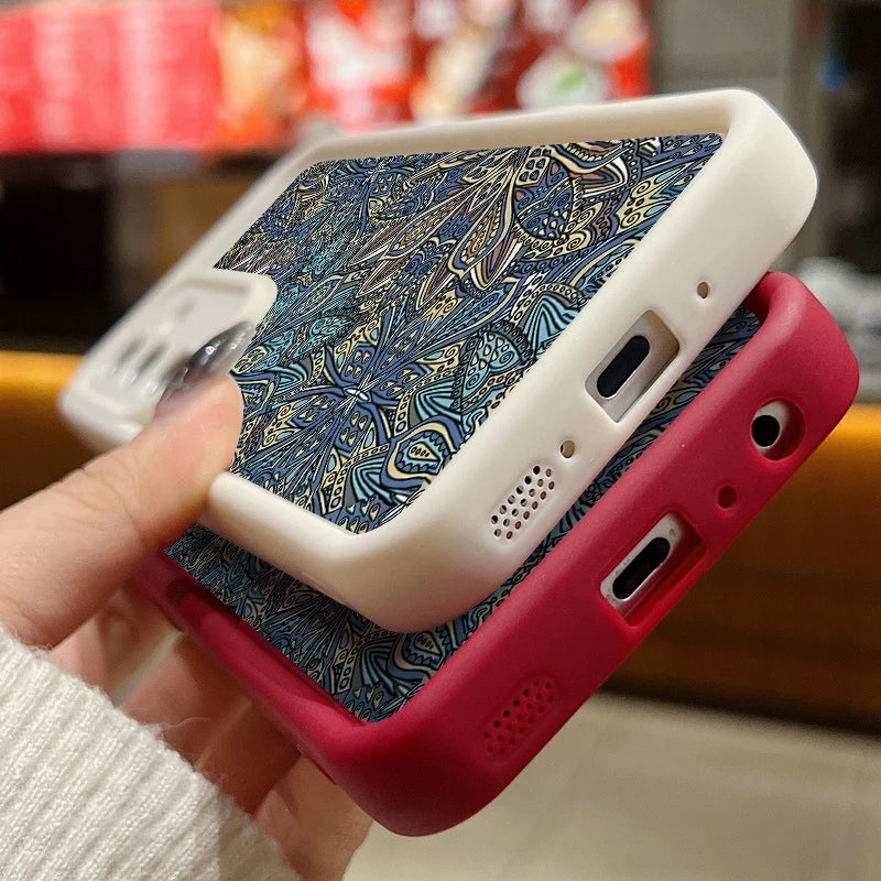 Retro Style Soft Silicone Case For Samsung Galaxy S24 S23 S22 S25 Ultra S24 FE A55 A56 A15 A16 A35 A25 A26 A54 5G Phone Cover