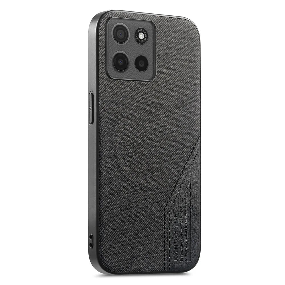Luxury Fabric Leather Splicing Magnetic Case For Moto G05 G15 Power G06 G56 G86 G67 G77 Edge 70 Ultra 60 Neo Protective Cover