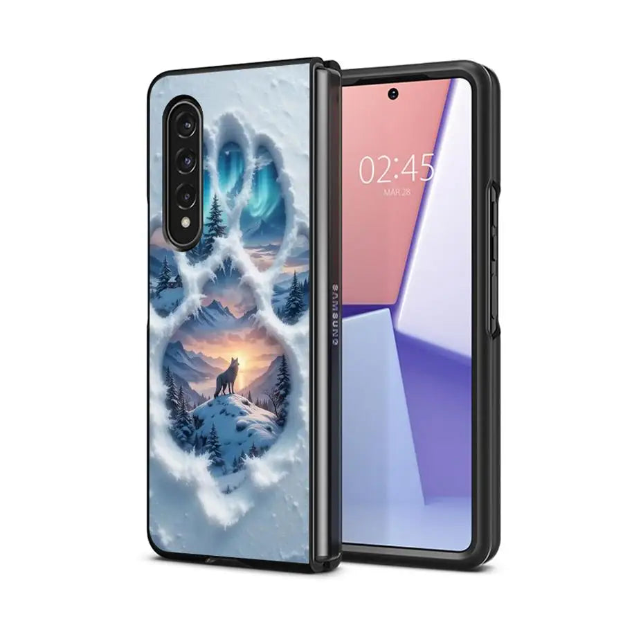 Cartoon Cute Pet Paw Prints Case for Samsung Galaxy ZFold4 ZFold6 ZFold3 ZFold5 ZFold7 Z Fold 7 6 5 4 3 Back Phone Cover