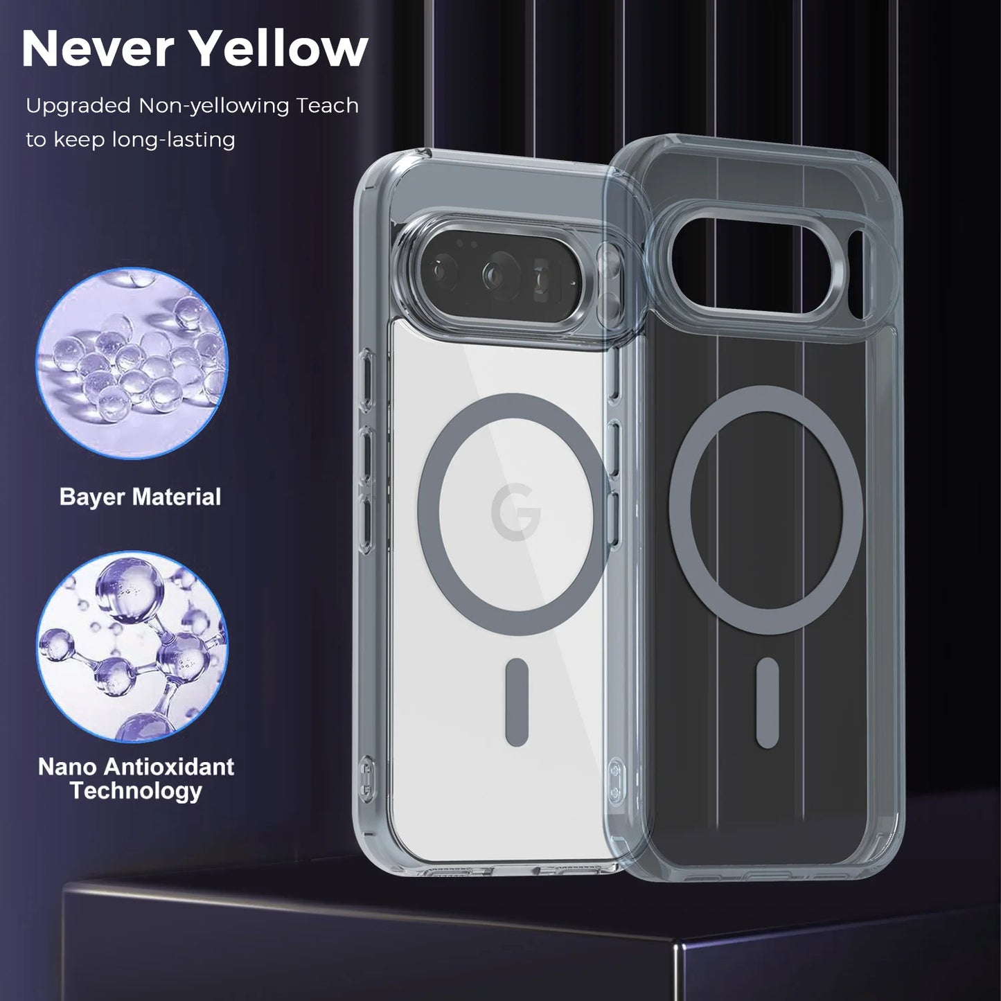 Luxury High Transparent Magnetic For Magsafe Wireless Charging Case For Google Pixel 10 Pro XL 9A Solid Color Bumper Back Cover