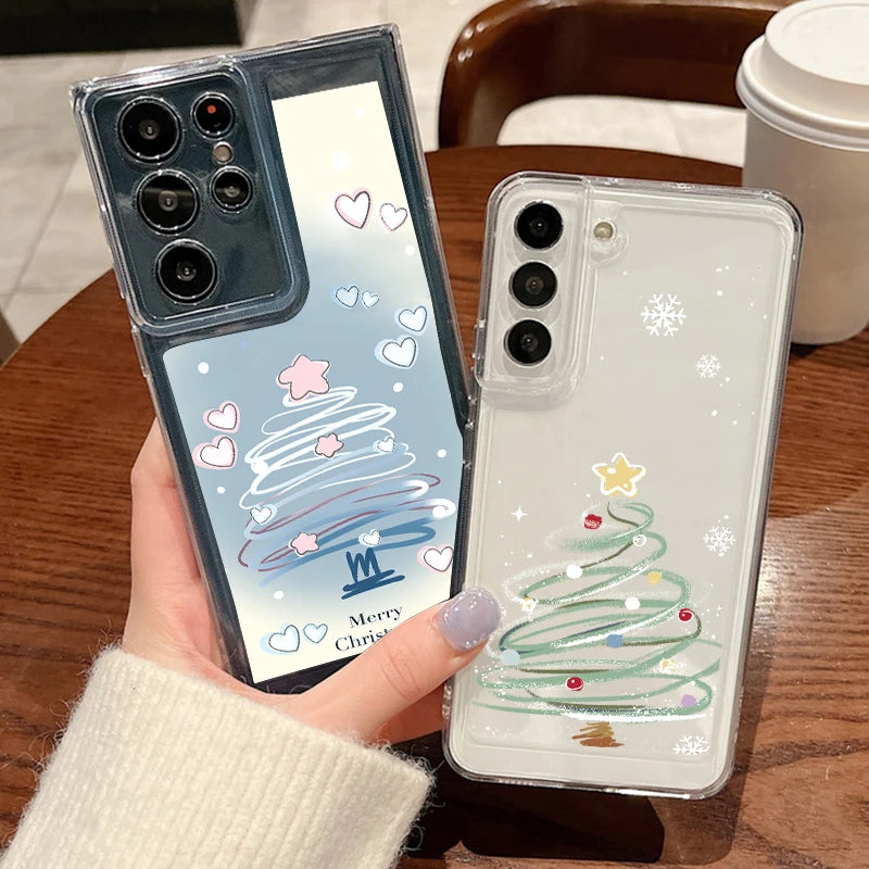 Christmas Pattern Phone Case For Samsung Galaxy A17 A55 A56 A16 A26 A36 A35 A15 S25 Edge S23 S24 Ultra S22 S24 FE Silicone Cover