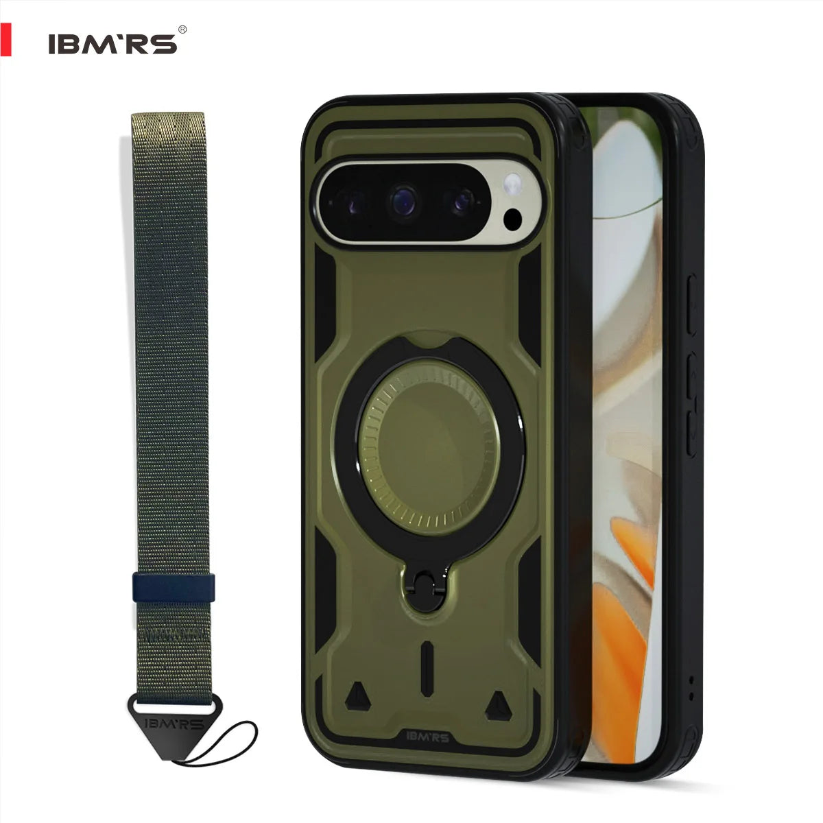 for Google Pixel 10 Pro XL Case, Shockproof Phone Cover with Magnetic Ring & Kickstand, Built-in Lanyard Hole