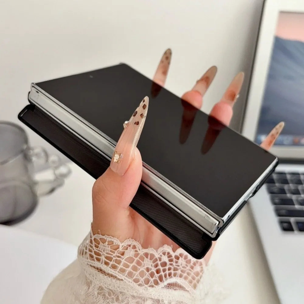 Morandi Color PU Leather Magnetic Case for Samsung Galaxy Z Fold 8 Ultra 7 6 5 4 for Magsafe Dual-axis Hinge Bumper Matte Cover