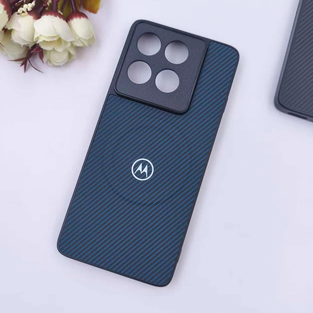 Magnetic Carbon Fiber Texture Phone Case For Motorola Edge 40 50 60 Pro Fusion Moto G 84 85 86 Wireless Charge Protect Shell﻿