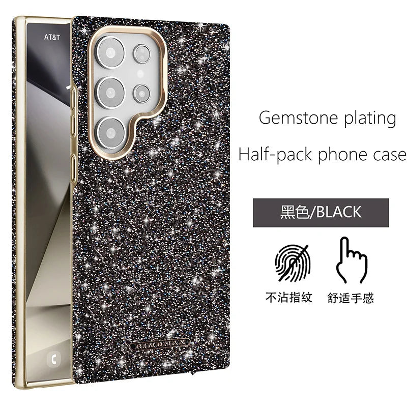 For Samsung Galaxy S24 S25 Ultra S25 Plus Electroplated Flash Powder Magsafe Phone Cas Fall Prevention Wireless Charging Cover