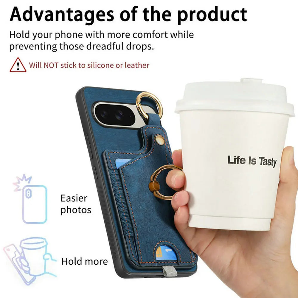For Google Pixel 11 Pro XL 5G 2026 Shockproof Case Leather Card Holder Stand Funda Pixel11 Pixel 11 Pro Back Cover