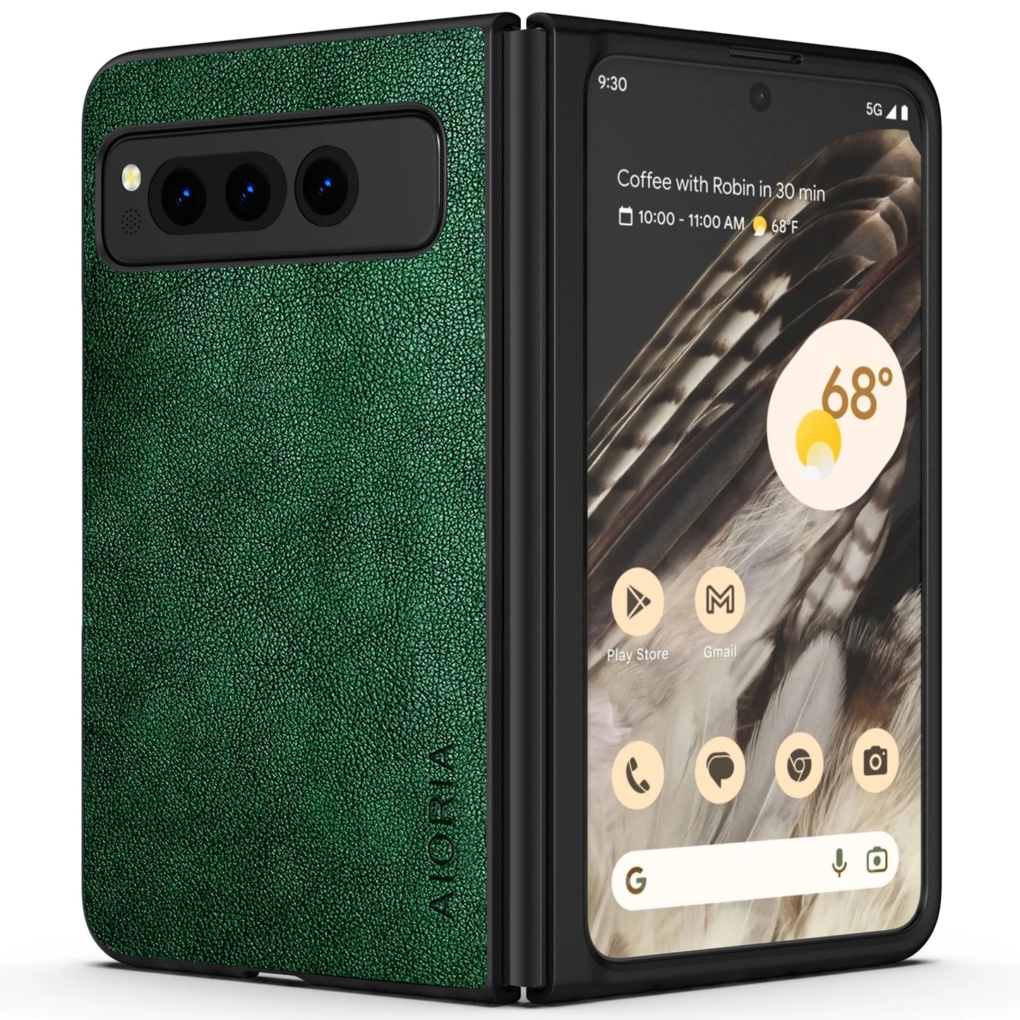 PU Leather Case for Google Pixel Fold 5G simply Business style Hard PC with PU 2in1 material