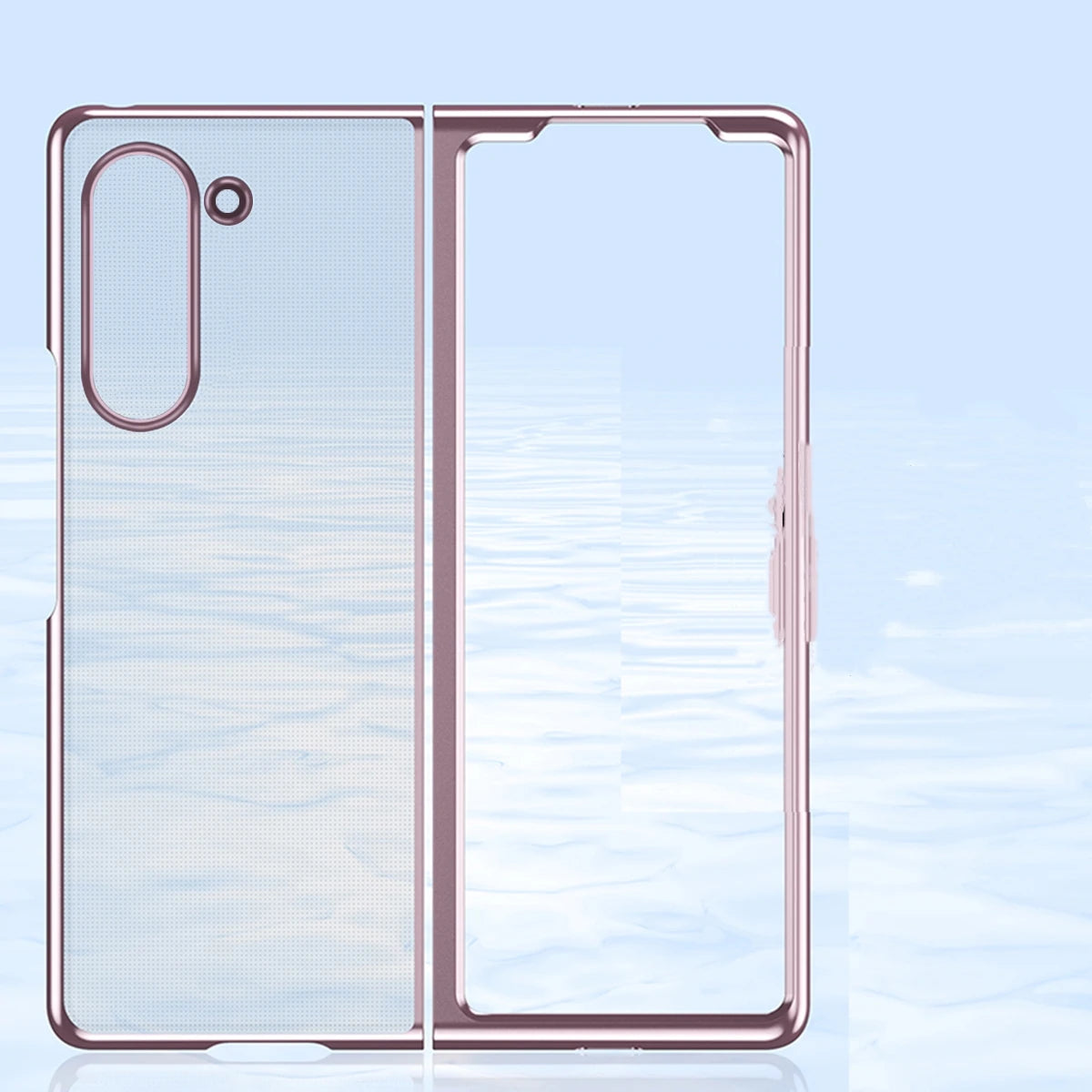 Luxury Electroplated Case For Samsung Galaxy Z Fold 7 6 5 4 3 5G Folding Screen Electroplated PC Transparent Protective Cover