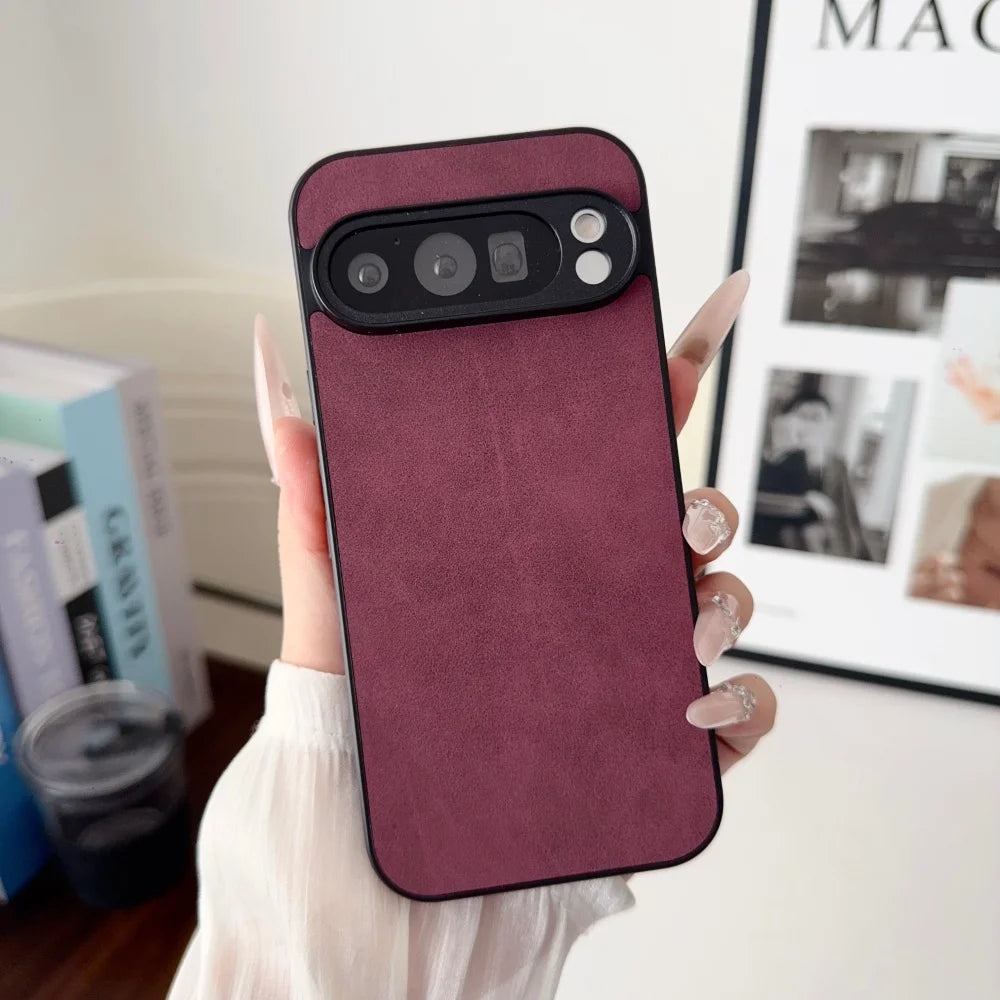 Luxury Solid Color Sheepskin Case for Google Pixel 10 9 Pro XL 8 7 6 9A 8A 7A 6A Ultra Slim Thin Shockproof Skin Feel Back Cover