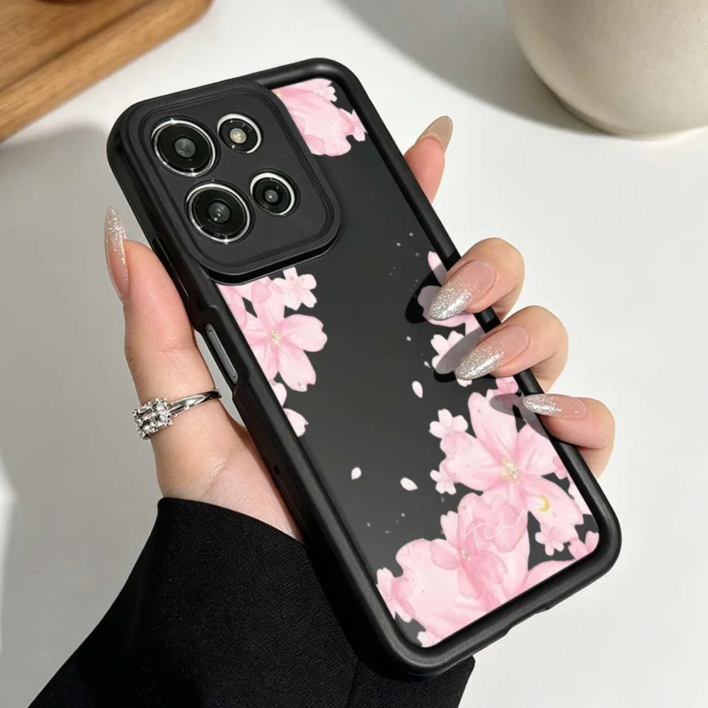 Beautiful Floral Pattern Cover For Motorola Moto G86 G85 G75 G56 G35 G24 G06 Edge 70 60 50 Fusion Eye Ladder Phone Case