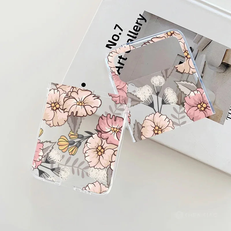 Oil Painting Retro Flower Clear Case For Motorola Razr 60 50 40 Ultra 2022 Razr60 Razr50 Ultra Hard Phone Cover New Design Funda