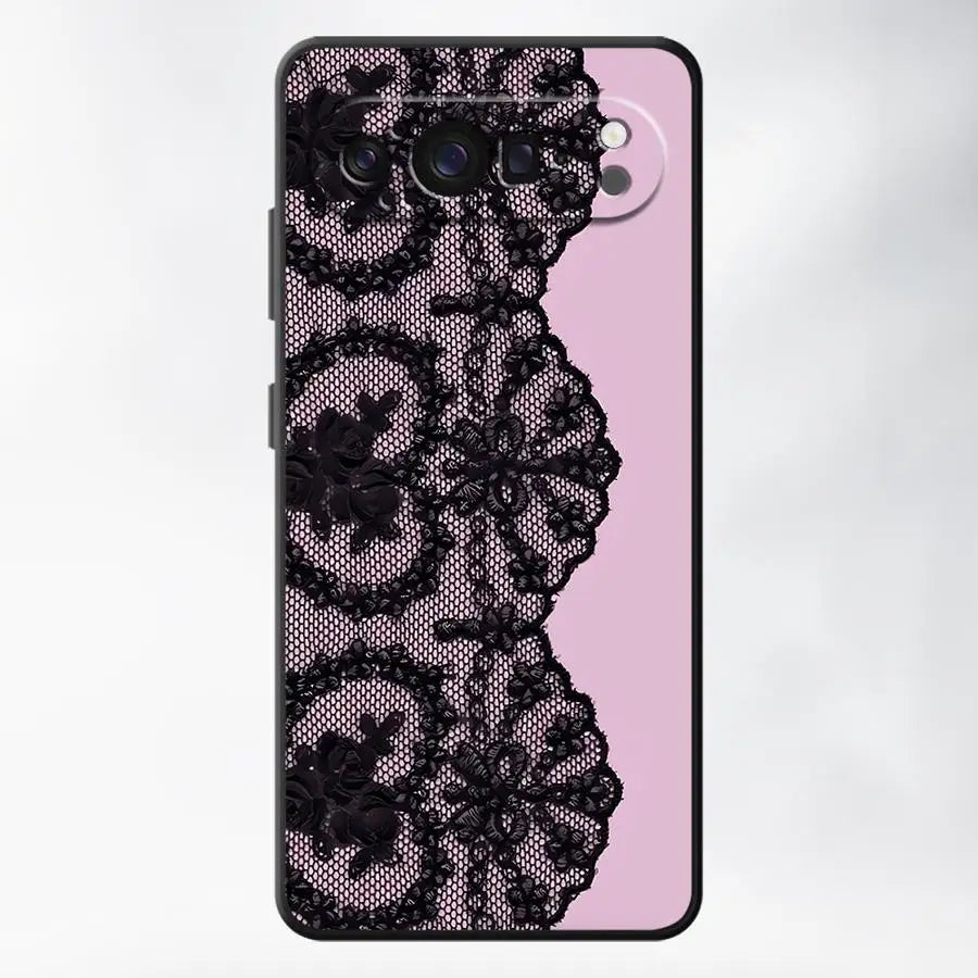 Retro Lace Art Case for Google Pixel 10A 6 7 8 Pro 7a 8a 10 9 Pro XL 6a 9a Funda Phone Cover