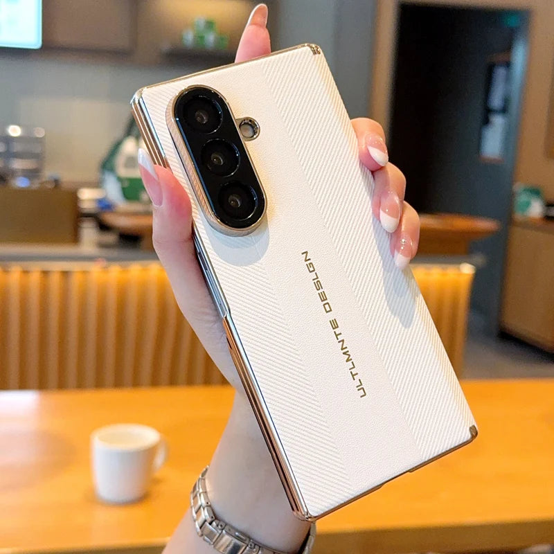 For Samsung Galaxy Z Fold 7 Case Luxury Plating Hard PU Fashion Protective Back Cover Case For samsung Z Fold 7 Phone Shell