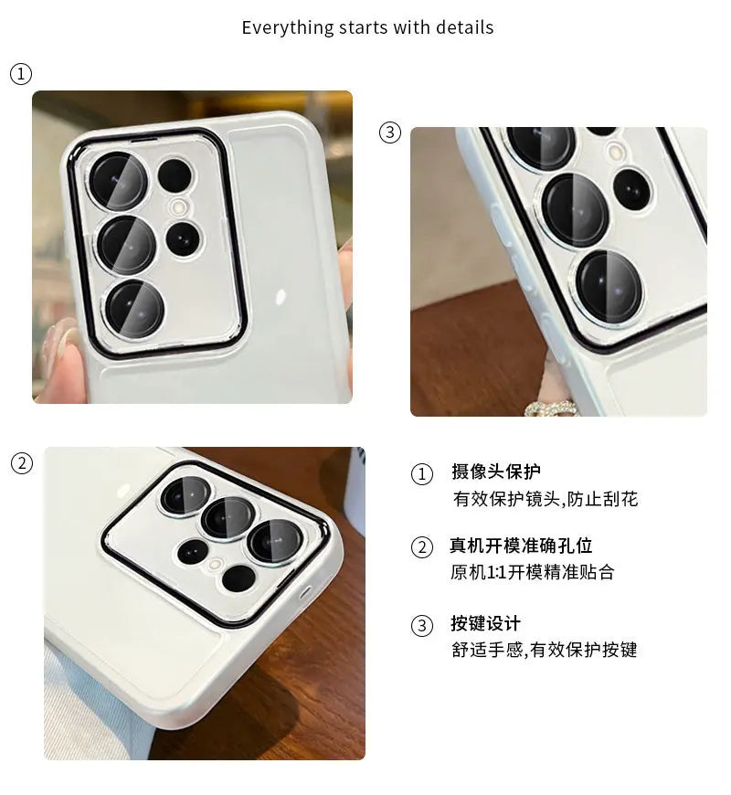 For Galaxy S26 Ultra Plus Full Lens Camera Protection Film Transparent Soft Silicone TPU Phone Back Case for Samsung S26 Cover