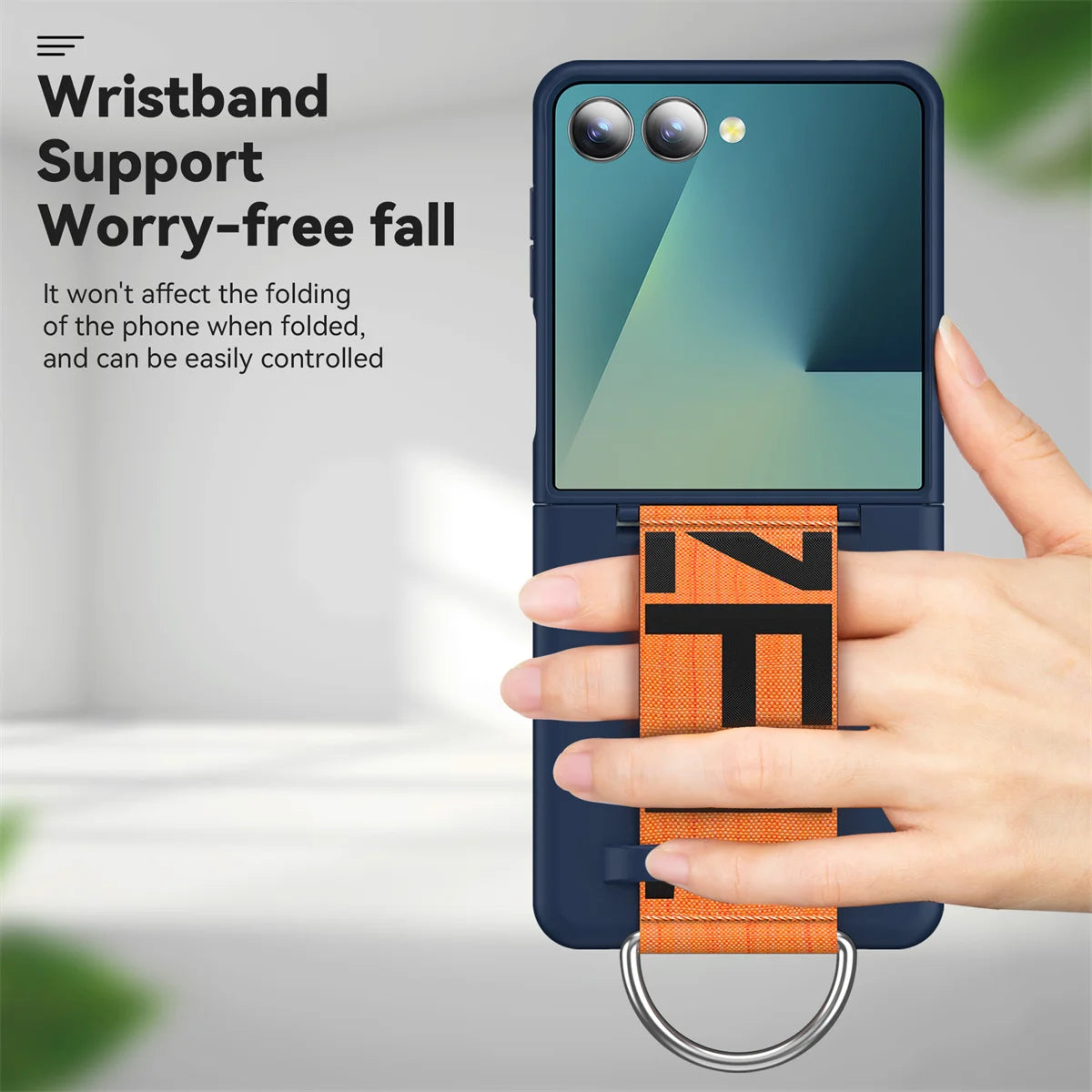 Wrist Strap Ring Holder Phone Case for Samsung Galaxy Z Flip 7 6 5 Luxury Matte PC Shockproof Hand Chain Band ZFlip 7 FE Cover