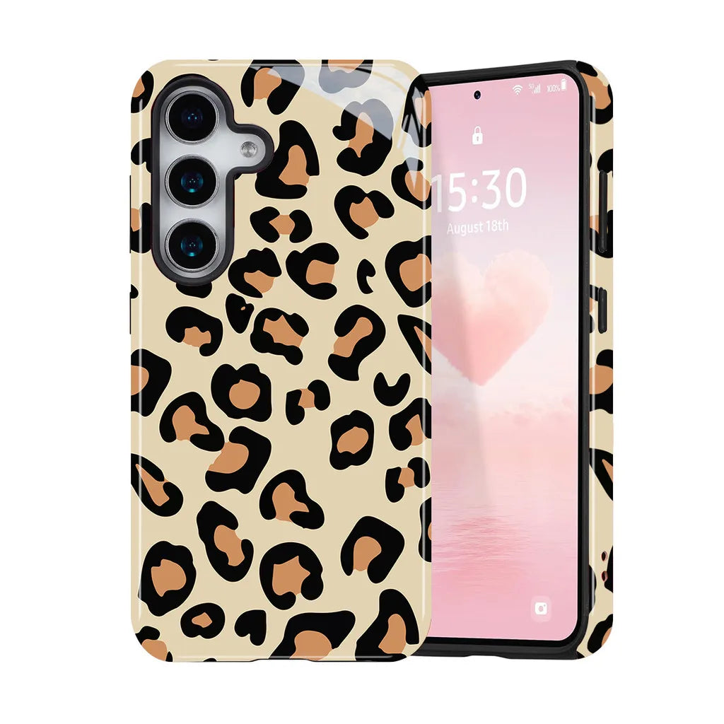 Leopard Phone Case For Samsung S26 S23 S24 S25 Plus Ultra A36 A56 A16 A26 5G Double-layer Back Cover For Men Girl's Gift
