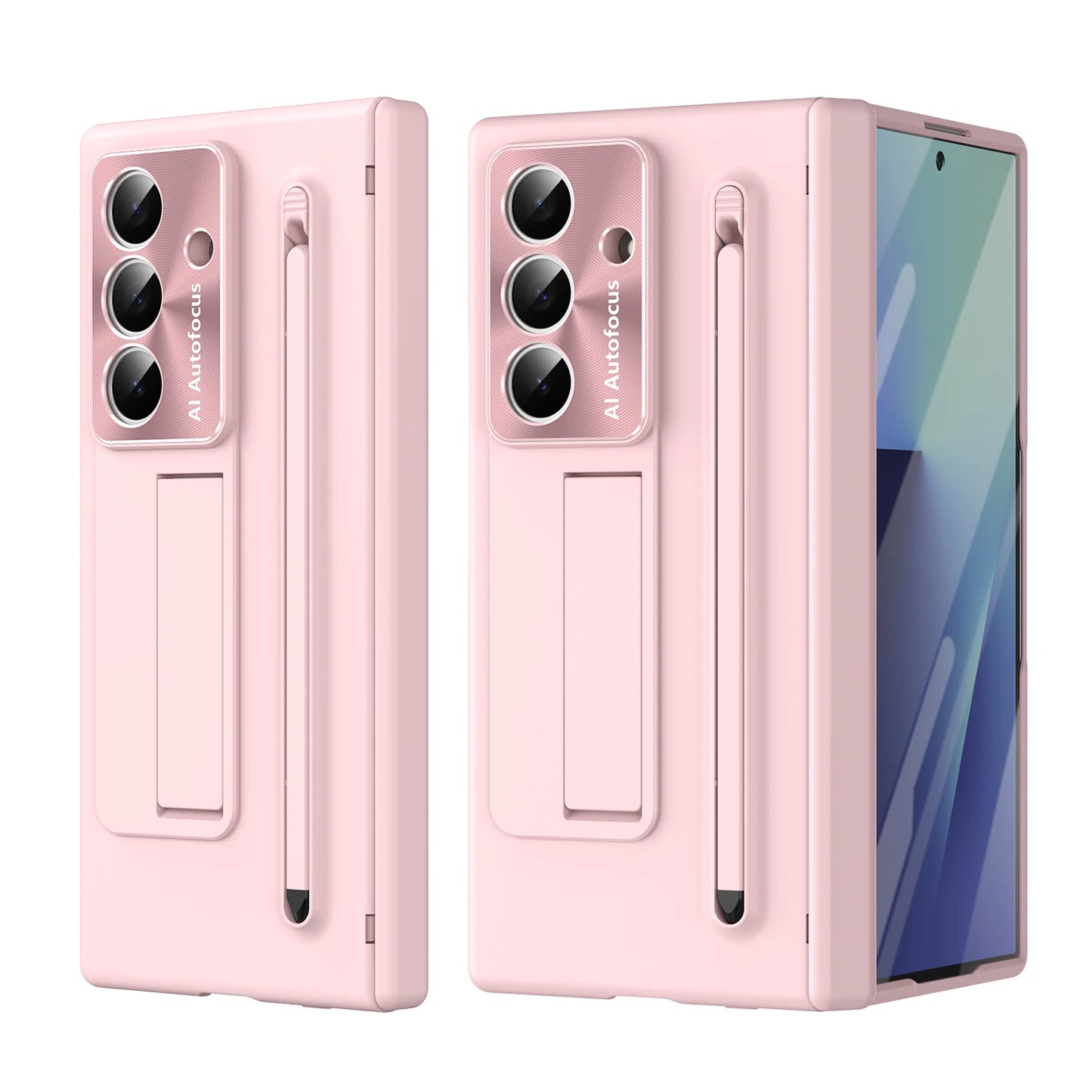 Matte Hard PC Fold7 Fold6 Hinge Phone Case For Samsung Galaxy Z Fold 7 6 Stylus S Pen Holder Bracket  Glass Film Protector Cover