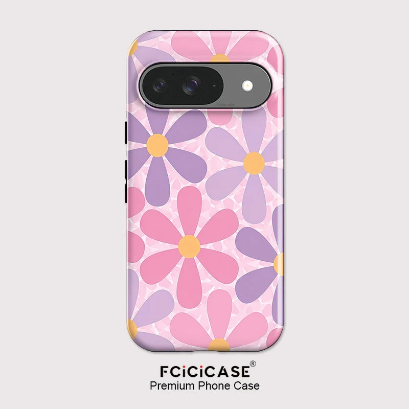 Fcicicase Luxury Flower Print Phone Case For Google Pixel 10 Pro XL 10A 7A 8A 9 8 10 Pro Shockproof 2 in 1 Double-layer Coque
