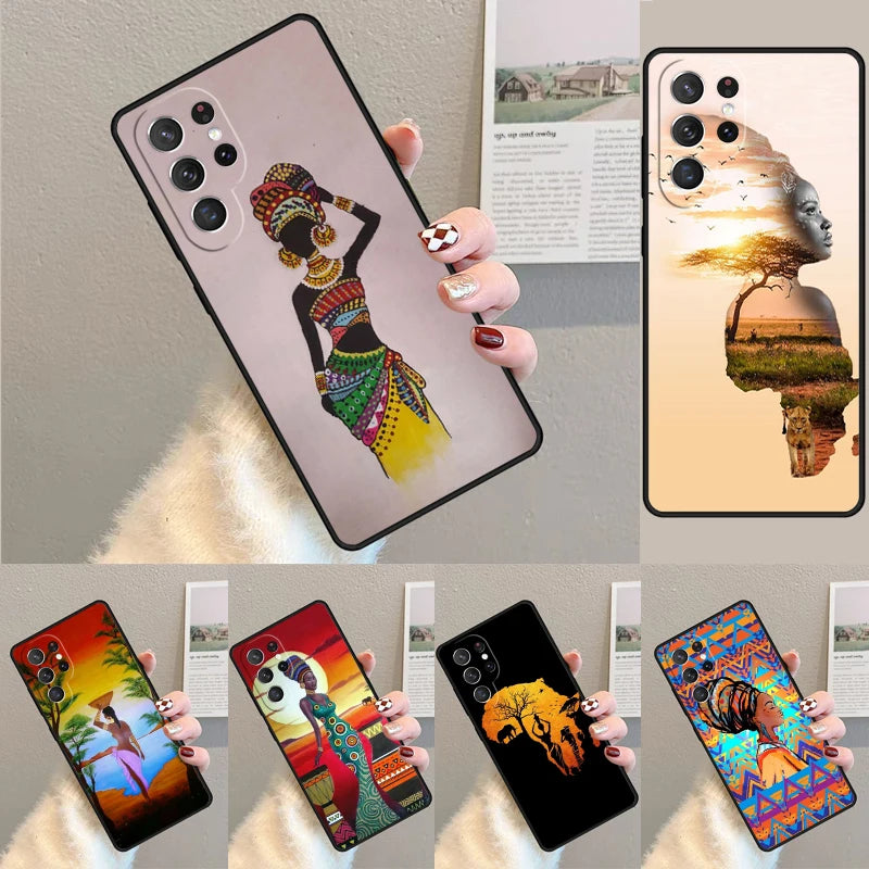 South Africa Woman phone case Cover For Samsung Galaxy S24 S25 Ultra S21 S22 Ultra S10E Note 10 Plus Note 20 FE S23