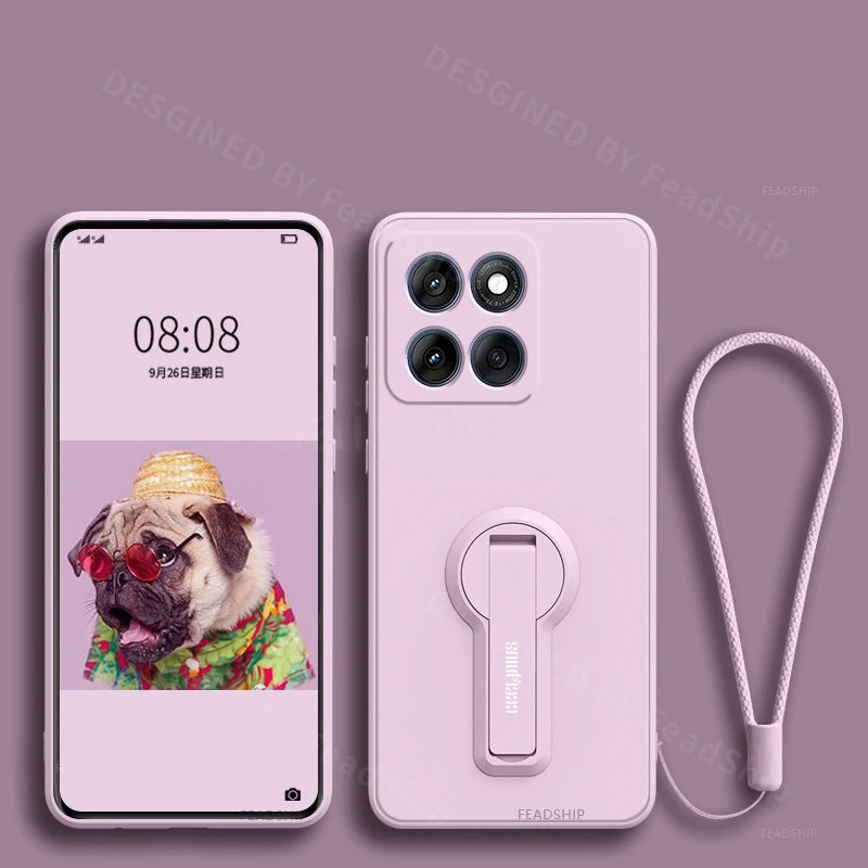 Phone Case For Moto Edge 60 Pro Fusion Edge60 Soft Cover Shockproof Silicone Phone Case Holder Stand with Screen Protector Film