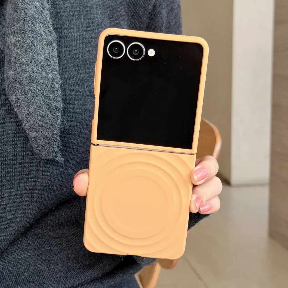 Soft Silicone For Magsafe Magnetic Water Ripple Case For Samsung Galaxy Z Flip 7 6 5 4 3 5G Wireless Charging Shockproof Cover