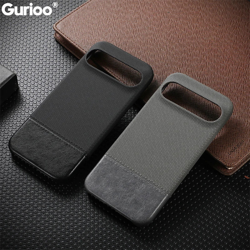 Luxury Matte Cotton Linen Soft Leather Phone Case For Google Pixel 8 9 Pro XL 8A Frameless Anti-Fingerprints PC Shockproof Cover