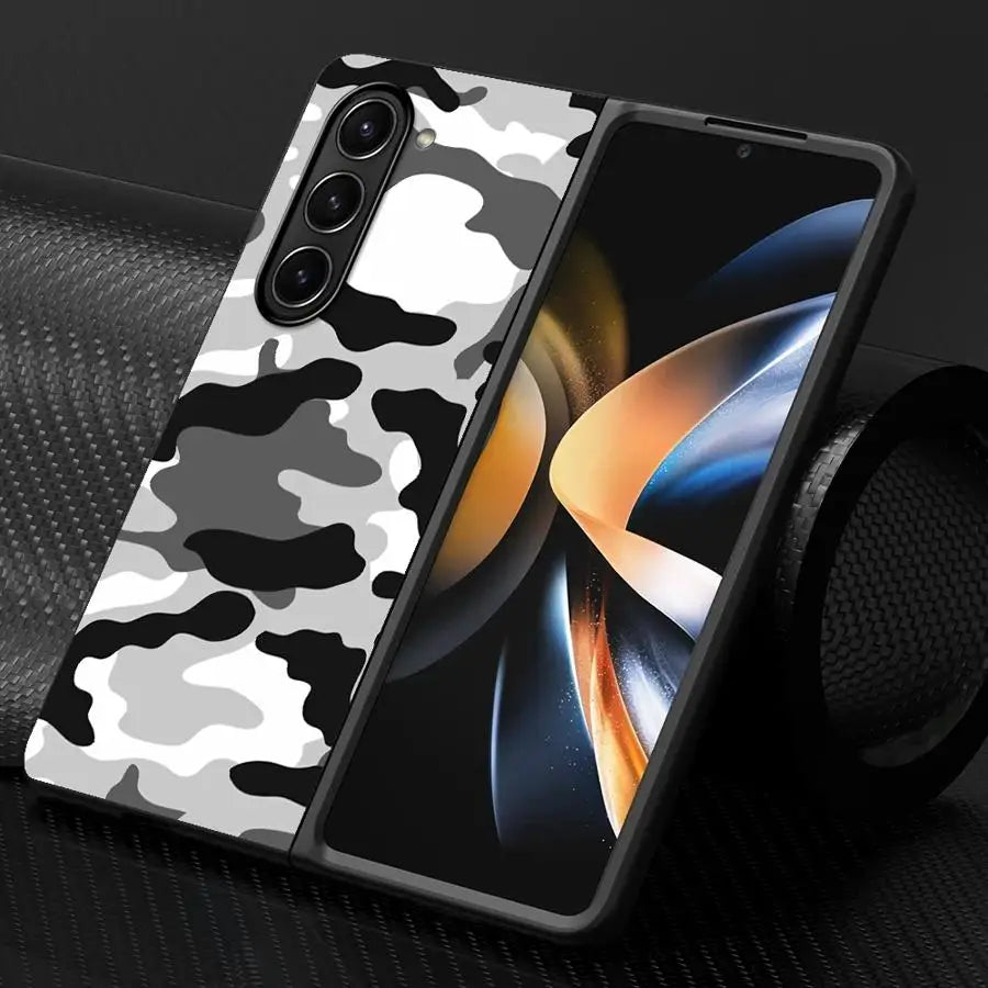 Camouflage Pattern Back Phone Cover Case for Samsung Galaxy ZFold5 ZFold3 ZFold7 Z Fold 7 6 5 4 3 ZFold6 ZFold4