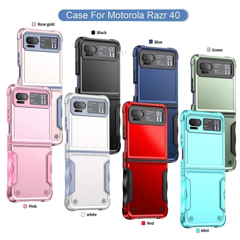 for Motorola Moto Razr 40 Case Luxury Soft Silicone Edges Hard Armor Shockproof Cute Folding Phone Cover MotorolaMotoRazr40