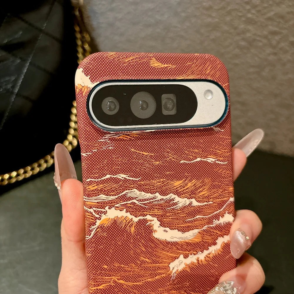 Luxury Kevlar Pattern Leather for Magsafe Wireless Charging Phone Case for Google Pixel 7 8 9 10 Pro XL 10A 9A Magnetic Cover