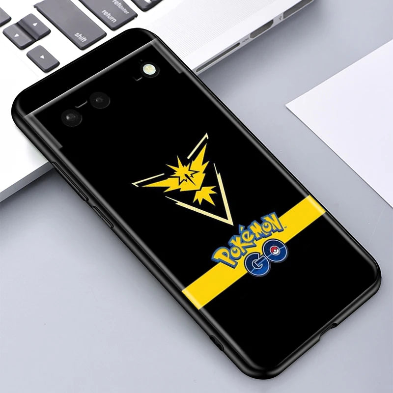 Cartoon P-Pokemon P-Pikachus For Google Pixel 9 8 7A 7 6A 6 5A 5 4 4A XL 5G Black Silicon Shockproof Shell Funda Phone Case