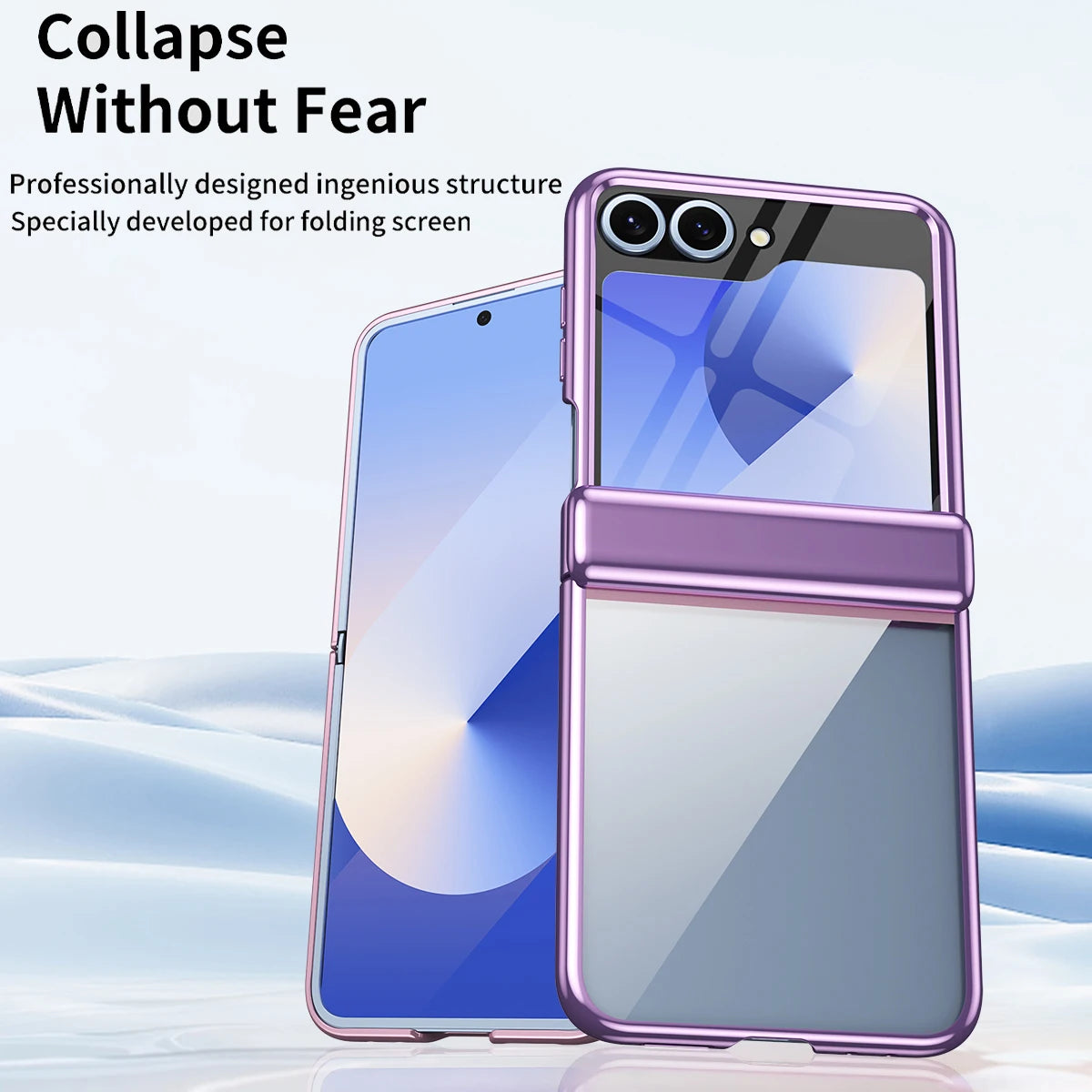 Luxury Plating Hinge Transparent Phone Case For Samsung Galaxy Z Flip 6 5 4 3 5G Clear Shockproof Back Cover For Galaxy Z Flip 6