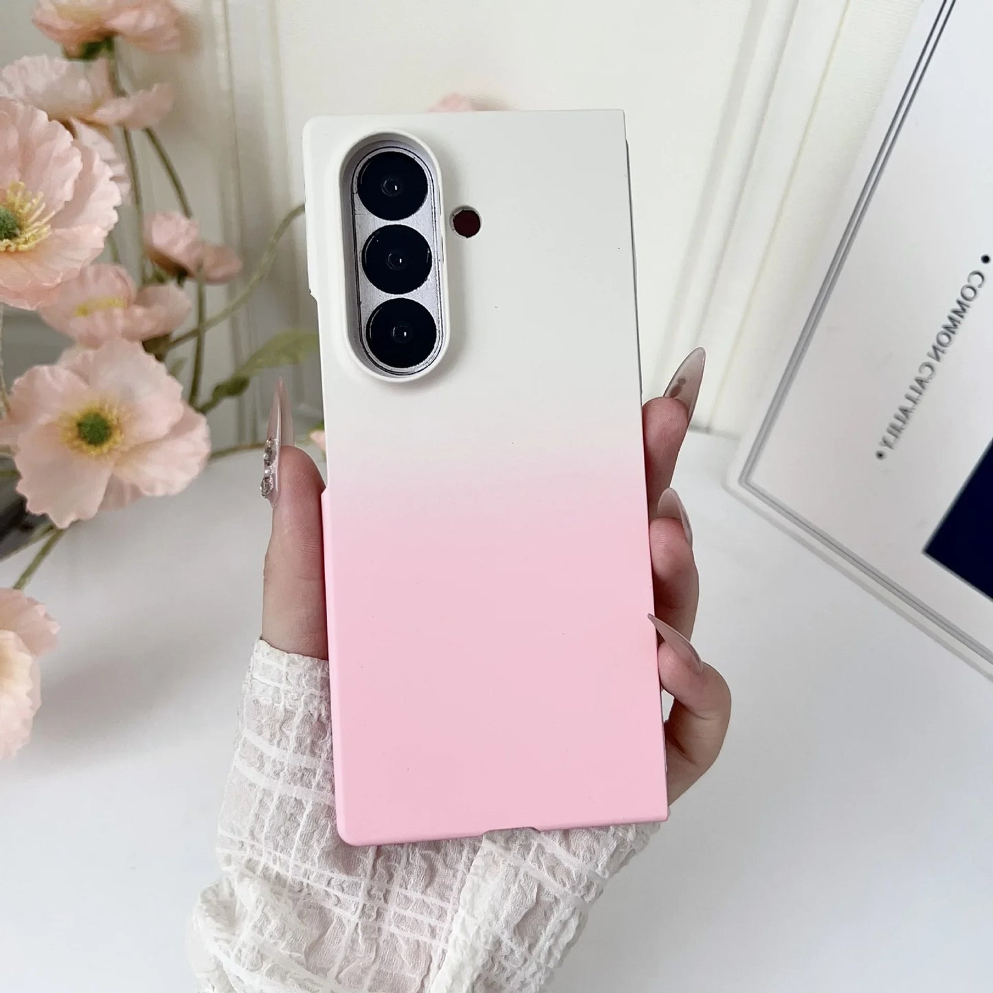 Gradient Colorful Plastic Hard Shell Phone Case for Samsung Galaxy Z Fold 7 6 5 4 3 ZFold7 Fold6 Anti-Drop Protection Back Cover