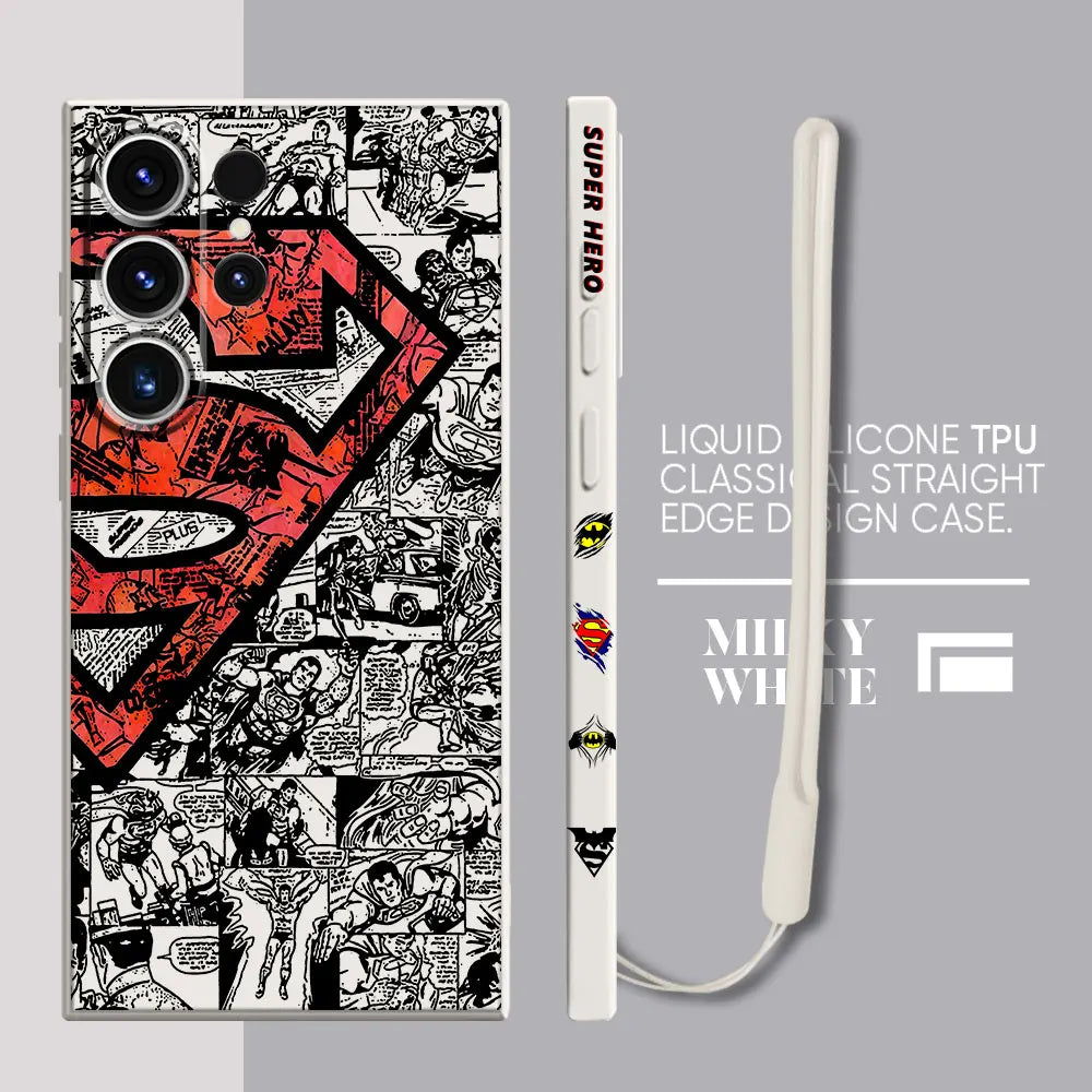 Case for Samsung Galaxy S21 Plus S23 Ultra 5G S20 FE S24 Ultra S22 S22 S-Super-man Comics Soft Cases Shockproof Silicone Cover