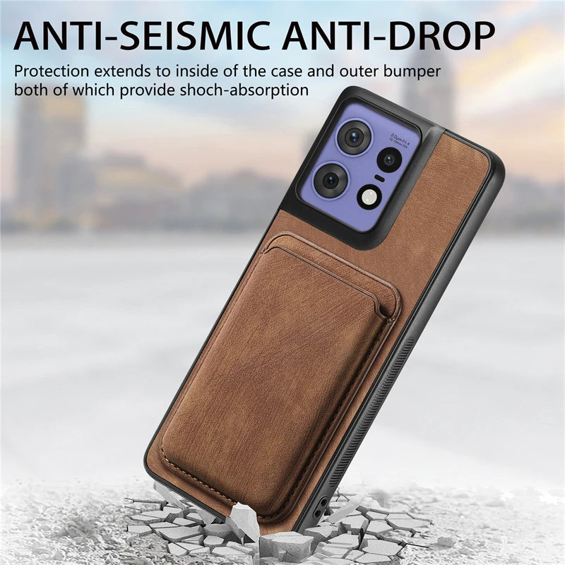 2 in 1 Detachable Magnetic Cards Slot Wallet Leather Case For Motorola Edge 50 Fusion Moto Edge50 Pro Ultra Shockproof Cover