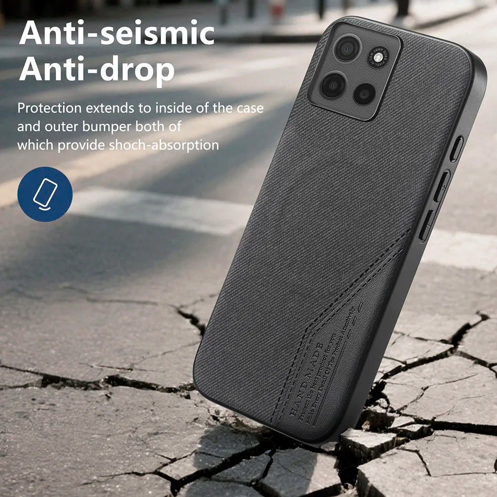 Luxury Fabric Leather Splicing Magnetic Case For Moto G05 G15 Power G06 G56 G86 G67 G77 Edge 70 Ultra 60 Neo Protective Cover