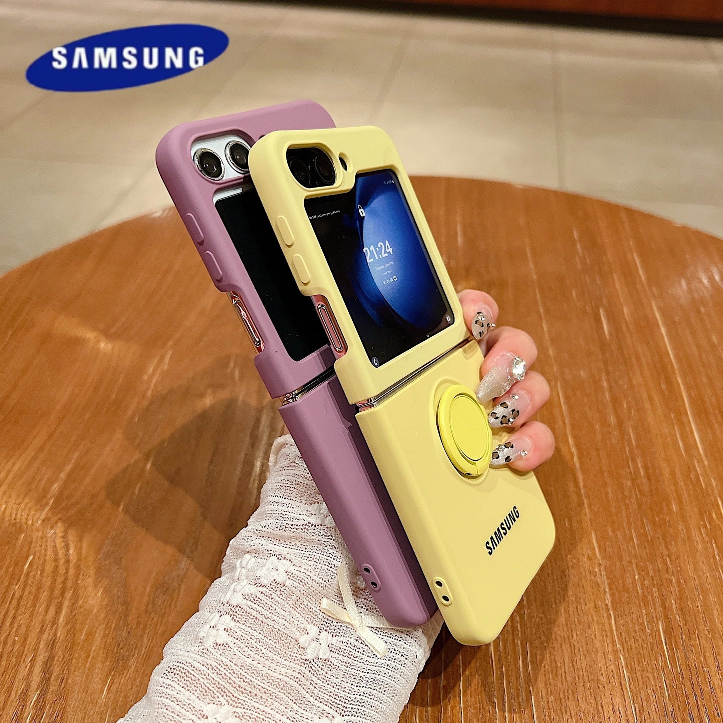 Luxury Official Candy Color Liquid Silicone  Ring Holder Phone Case Samsung Galaxy Z Flip 7 6 5 4 3 Shockproof Protective Cover