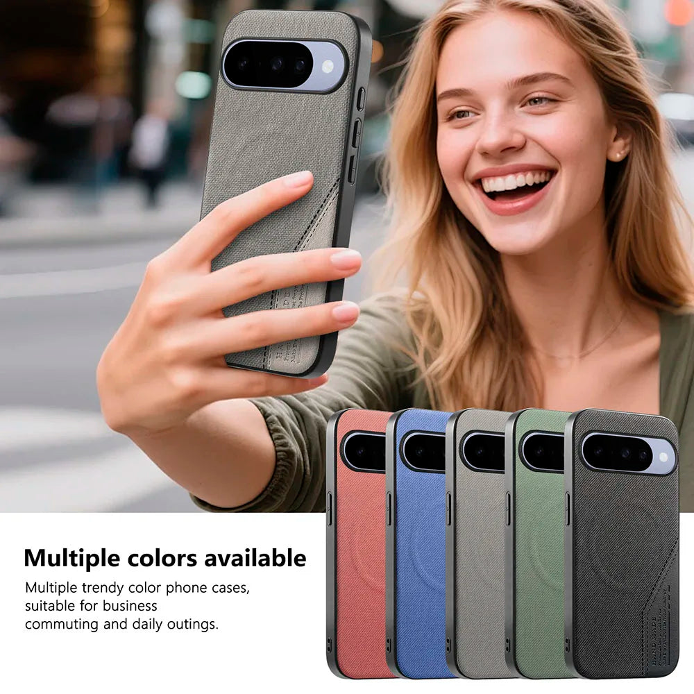Luxury Fabric Leather Splicing Magnetic Case For Google Pixel 10 Pro XL 10A 9 9A Protective Phone Back Cover