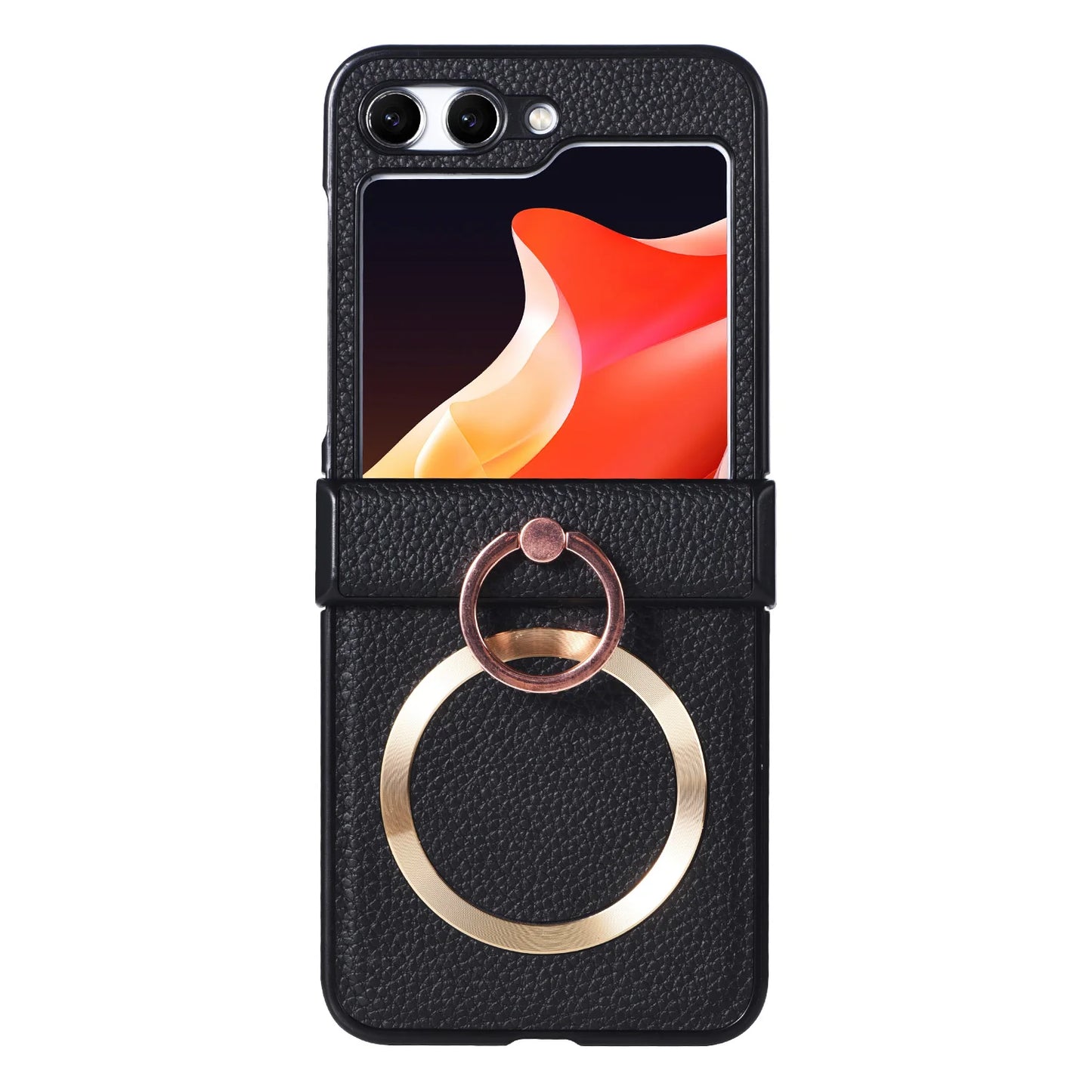 Grain Of Cloth Diamond Ring Bracket Case for Samsung Galaxy Z Flip 3 4 5 6 7 ZFlip 7 Flip 7FE Finger Ring Magnetic Stand Cover