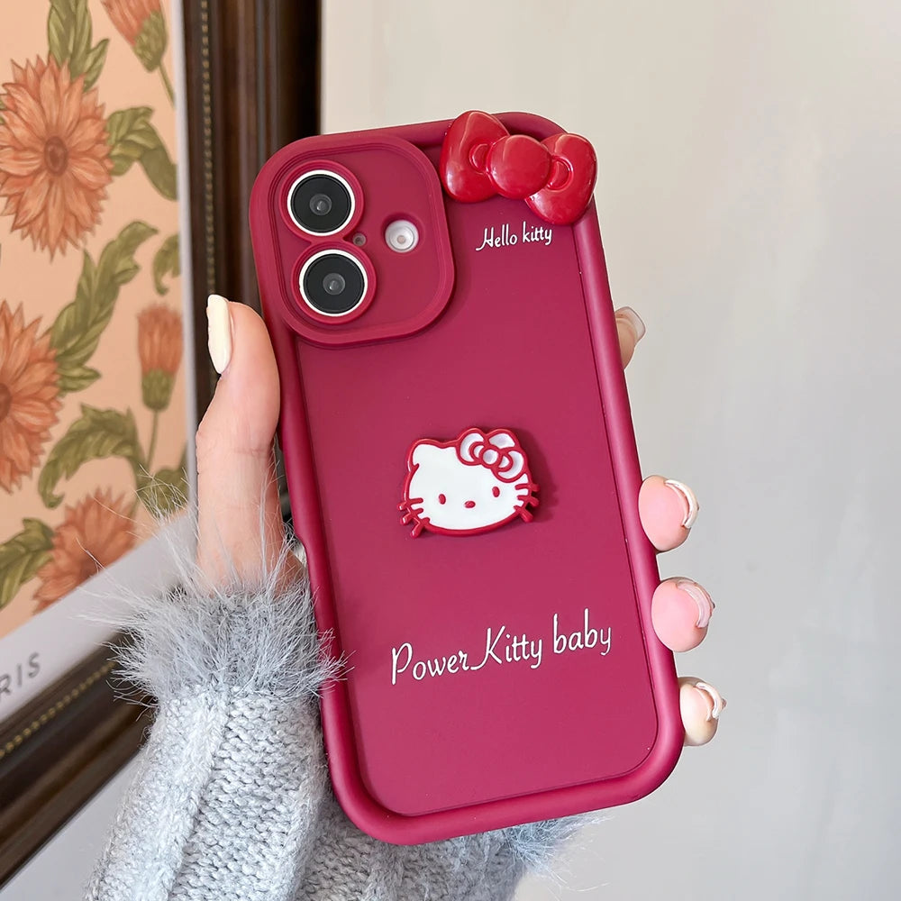 For Motorola Moto Edge 50 G24 Power G13 G53 G55 G35 G84 G85 G14 G54 E13 E22 Kitty Bowknot Toy Cartoon Multistep Soft Phone Case