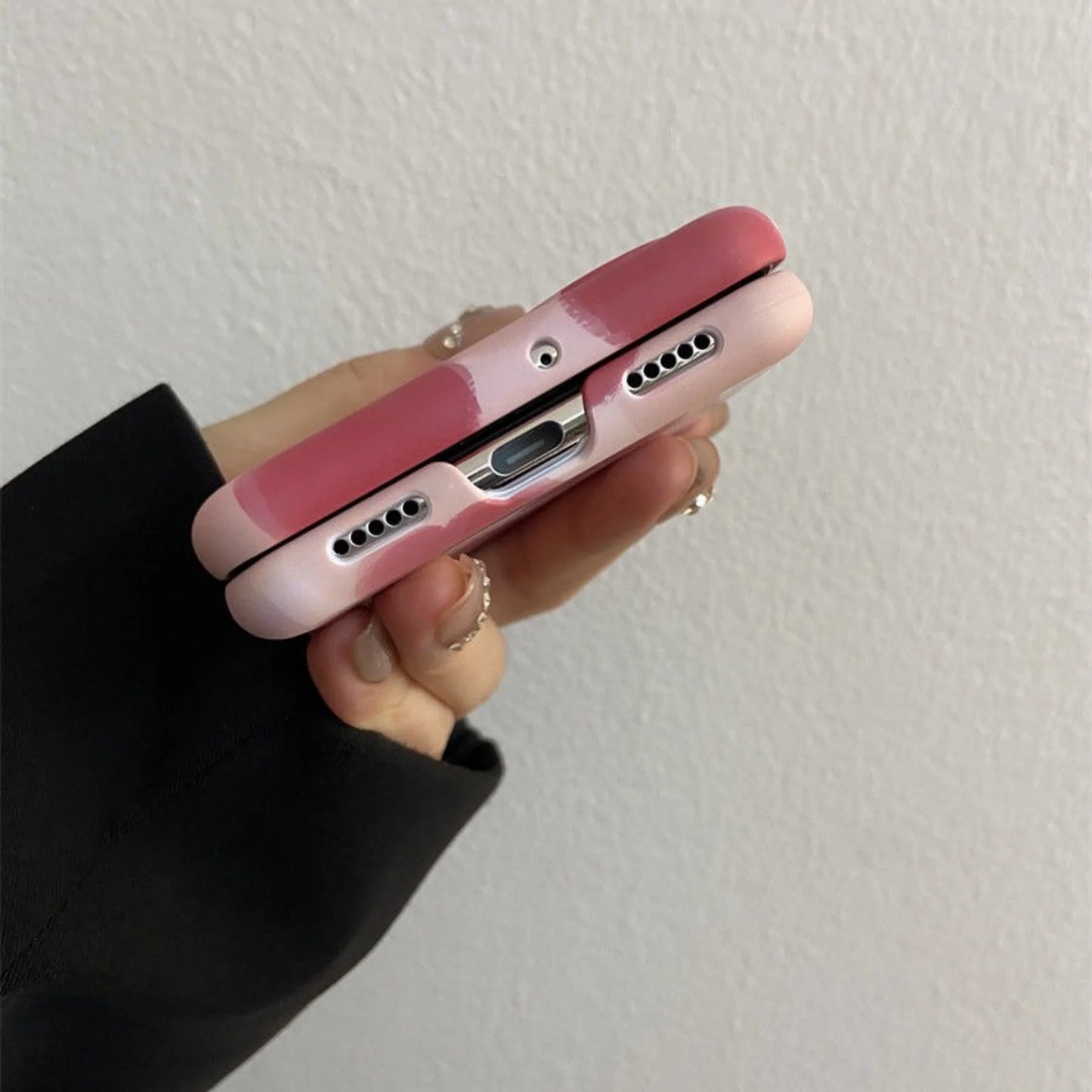 Cute Pink Love Heart Phone Case with Bow Beads Ring Bracelet for Motorola Razr50 Razr 50 Ultra 50ultra Shockproof Back Cover