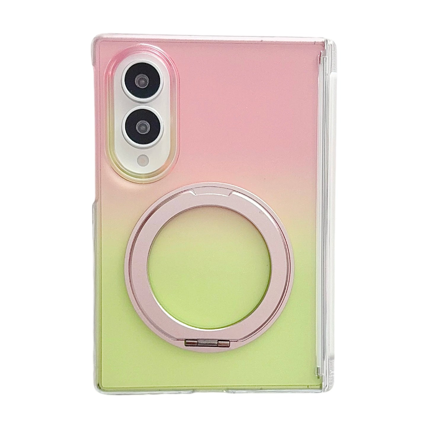 Colorful Gradient 360° Rotating Bracket for Magsafe Case for Samsung Galaxy Z Fold 8 Wide Fold8 Magnetic Hinge Translucent Cover