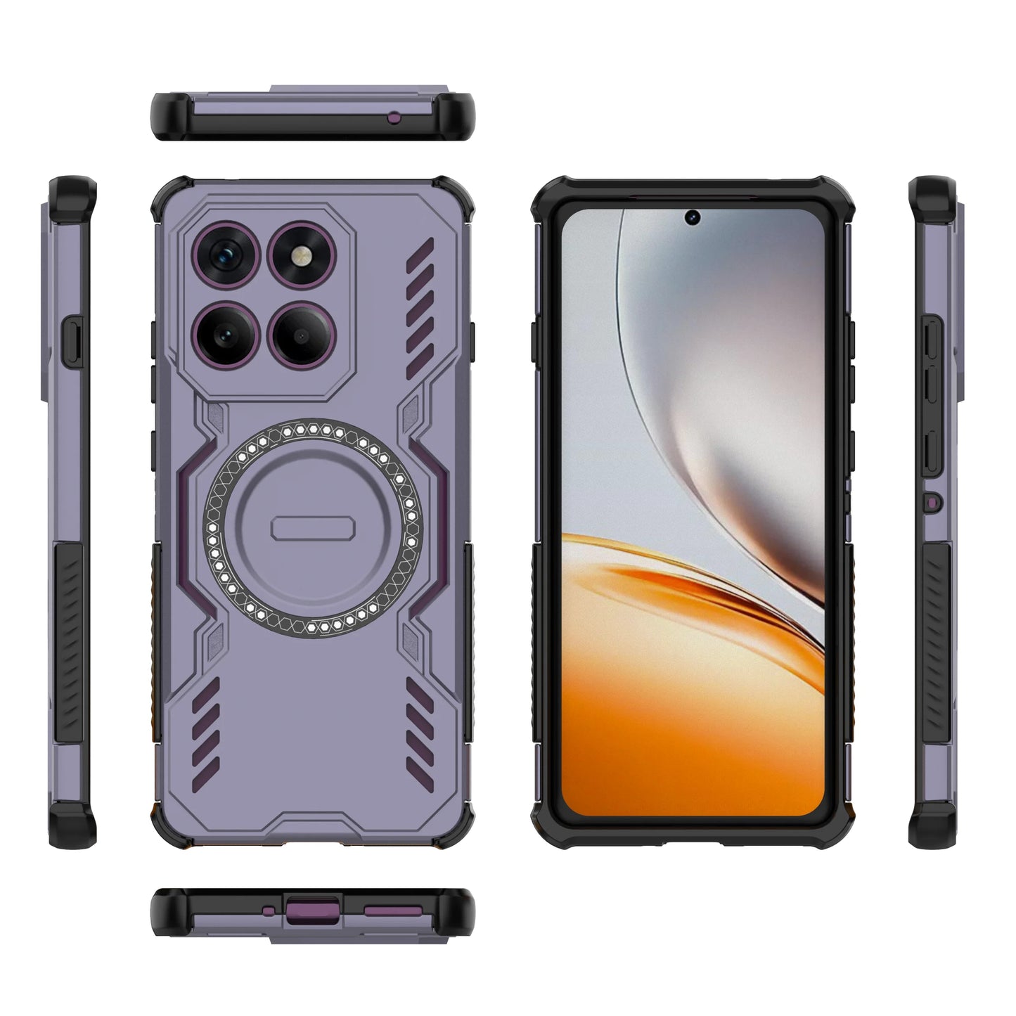 Luxury Magnetic Hard Plastic PC Phone Case For Motorola G86 G15 G75 G05 G34 Edge 60 Pro 50 Fusion Anti-Shock Armor Hard Cover