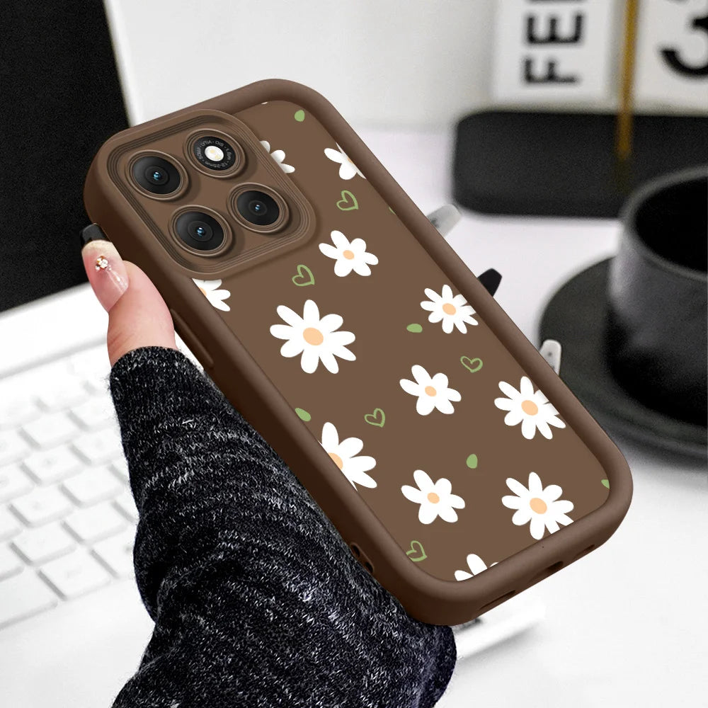 Floating Daisies Phone Case For Motorola G86 G85 G84 G75 G60 G56 G54 G53 G52 G35 G34 G32 G30 G24 G22 G15 4G 5G Staircase Soft Co
