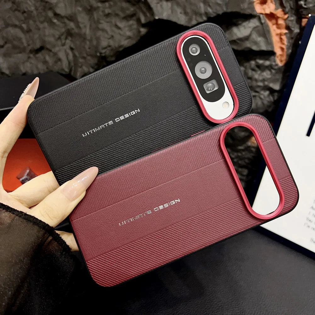 Red Camera Frame with Luxury Textured Case For Google Pixel 10a 10 Pro XL 10 pixel 9a 9 pro Ultimate Design Protective Cover