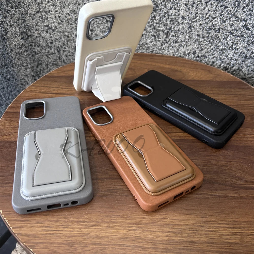 Leather Card Slots Holder Soft TPU Case For Motorola Moto Edge 40 Neo 50 Fusion G85 G45 G35 G54 5G Cover Wallet Stand Phone Capa